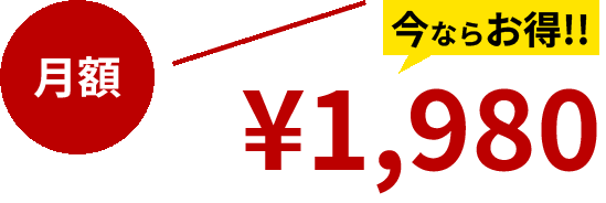 月額1,980円。今ならお得！